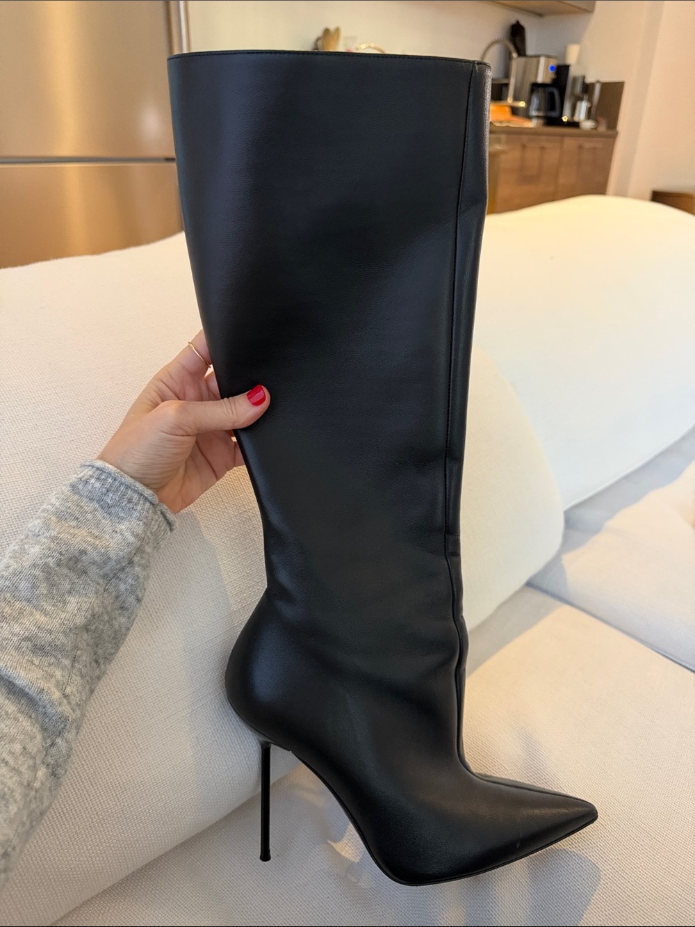 Paris Texas Black Stiletto Boots - Picture 2 of 2